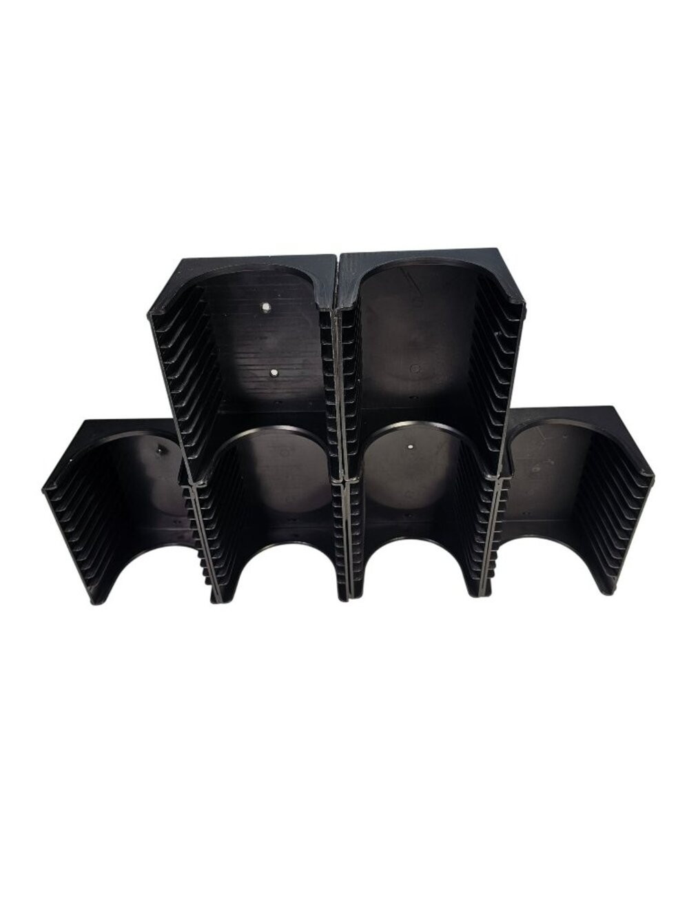 Alpha Lot of 6 Vintage 12-CD Organizers Stackable Wall Mount Rack Black Plastic